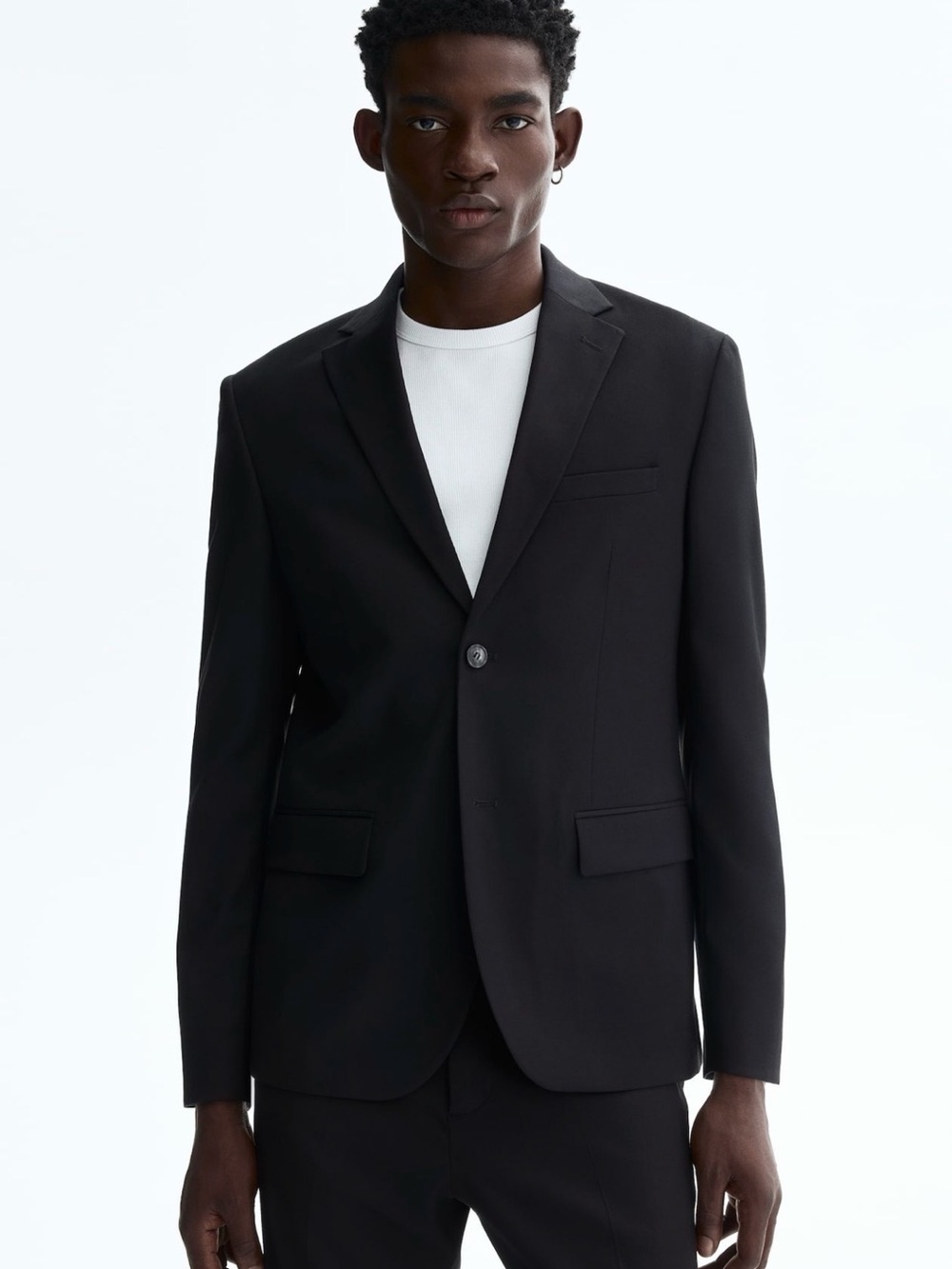 H&M Classic Black Men's Double-Button Blazer NWT